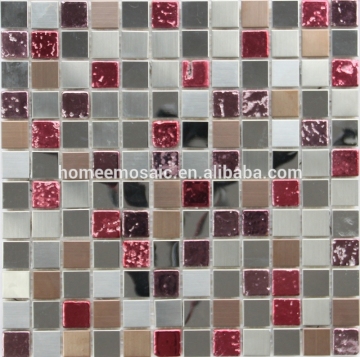 Natural travertine mix metal mosaic tile for hotel lobby backsplash
