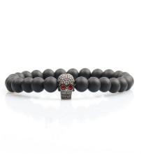 2019 Popular lava CZ Skull Stone Bead Bracelet For Men