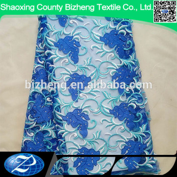 beautiful blue floral nigeria laces for garment