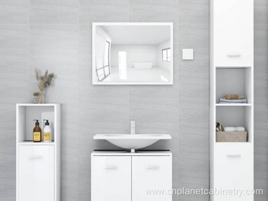 White Hotel Wood Single Bathroom Vanity Shaving Cabinets