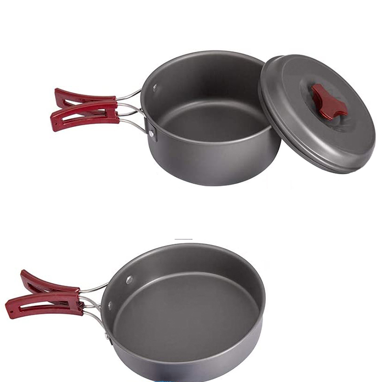 Hiking & Outdoors Camping Cookware Pots Collapsible Cooking Pan-Frying Pan, Small Pot, Large Pot