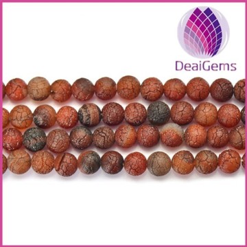 11 mm frosted red agate beads