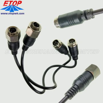 conjunto de cable de radio de conector de enchufe DIN de 4 pines moldeado