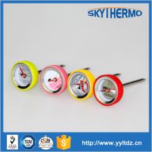 stainless steel bbq carry portable 1inch pocket dial grill thermometer