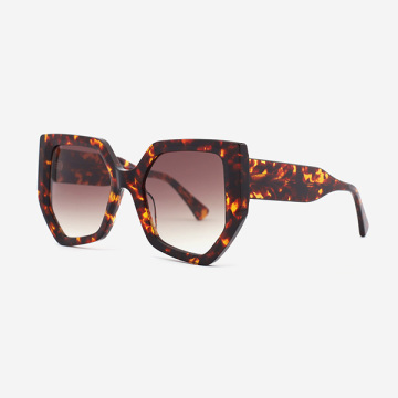 Hexagon and Dimensional acetate Female Sunglasses