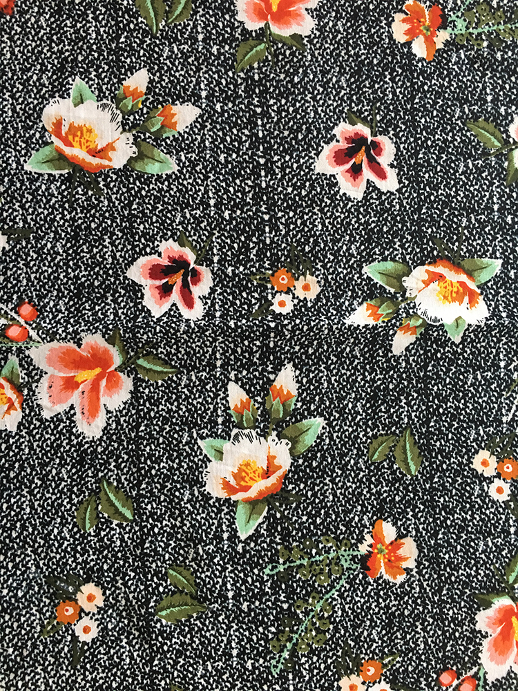 Texture Flower Rayon Challis 30S Printing Woven Fabric