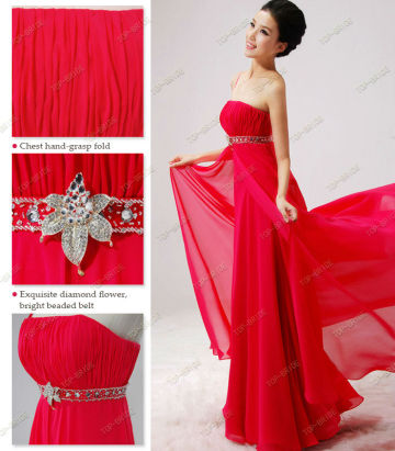 l656 Real Sample Red Color Long Maxi Dress