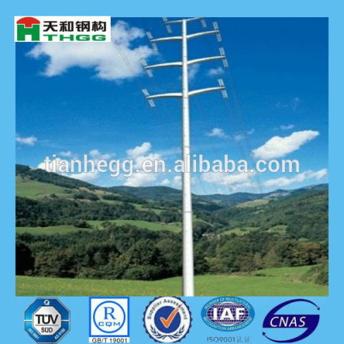 China Hot dip galvanized steel tube tower transmission tower/ distribution tower