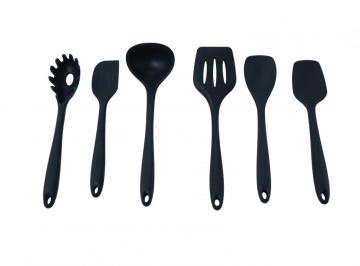 6pcs Black Silicone Kitchen Utensil Set