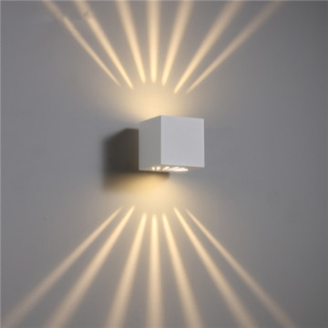 LEDER Square Simple White Lámpara de pared exterior LED
