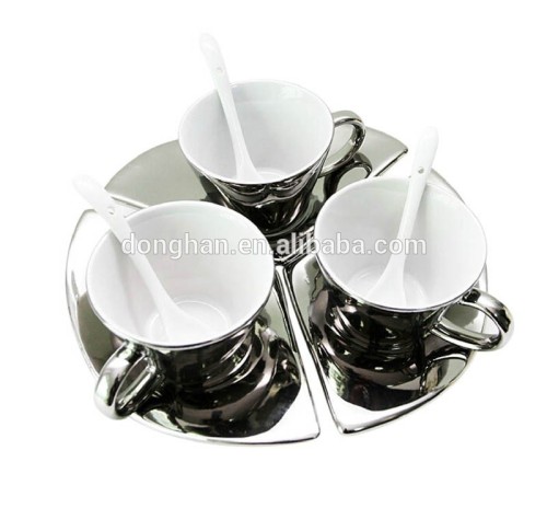 royal porcelain silver plating tea cup set