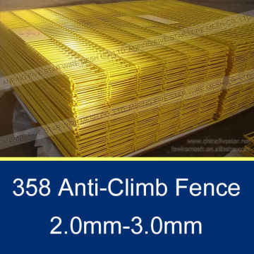 2.0m Yellow PVC Coated 358 high security fencing