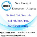 Puerto de Shenzhen Transporte marítimo de carga a Atlanta