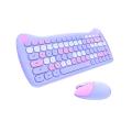 Clavier et souris sans fil rose pour les jeux mobiles