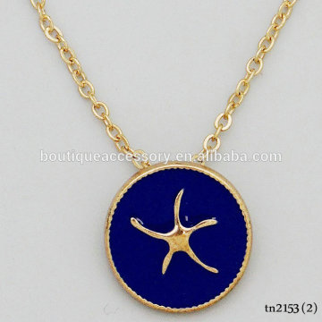 Enamel Sea Life Star Pendant Delicate Necklace