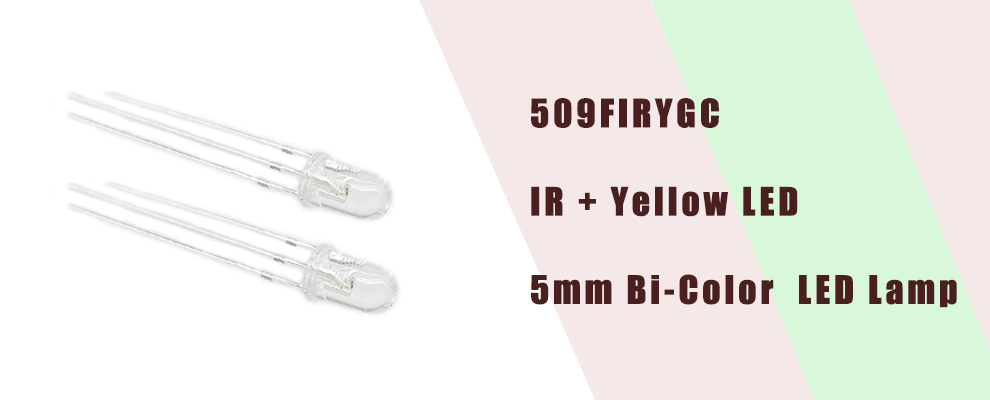 509FIRYGC with Kingbright WP59SGSF4C T-1 34 (5mm) Bi-Color Indicator Lamp IR + Yellow green Through-hole LED