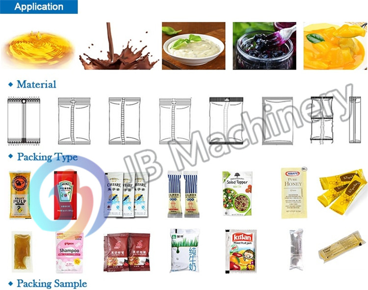 JB-150J Automatic Sauce Honey Juice Olive Oil Jam Butter Chocolate Cream Blister Packing Machine