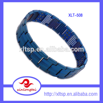 Blue color germanium bracelet magnetic therapy titanium bracelet