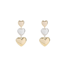 Three-layer Long Heart-shaped Titanium Steel Earrings