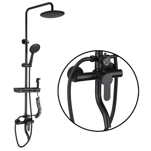 Shower faucet Set Matte Black Triple Function