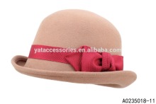 lady 100% wool felt hats, round top women hats, bowler hats