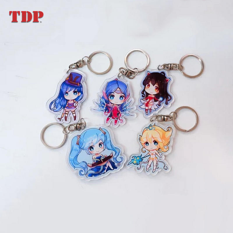 Personalized Blank Disc Monogrammed Anime Charm Printed Clear Acrylic Keychain Custom