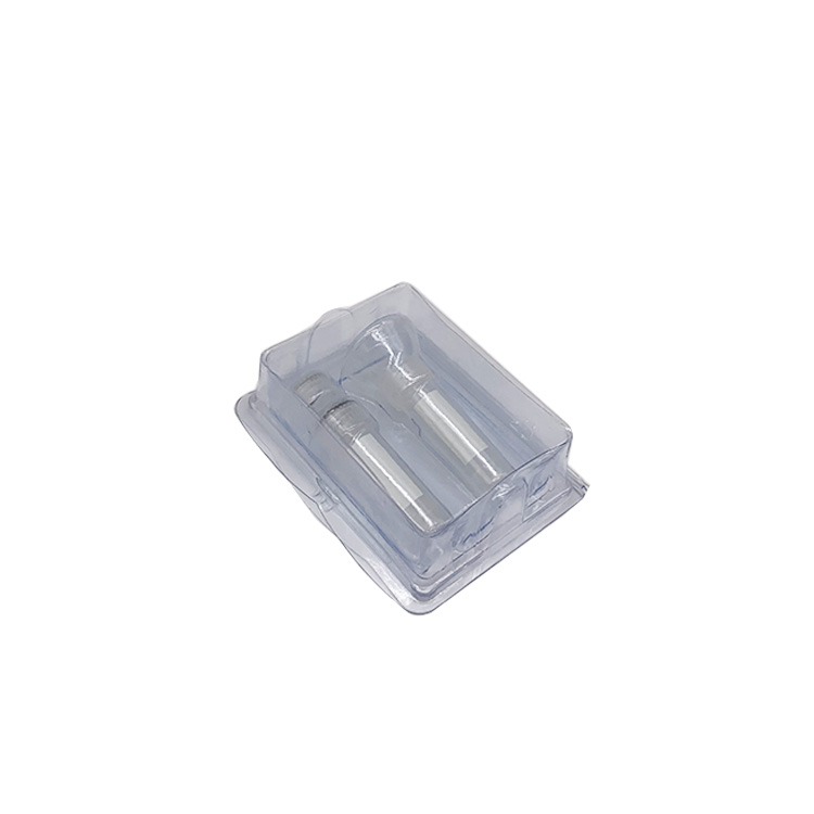 Disposable clear trapped double blister packaging