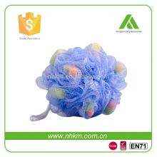 new design colorful net PE flower shape mesh sponge