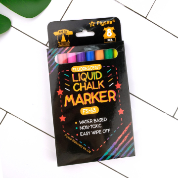 Flysea Neon Color Chalk Markers - Erasable Marking Pens in 1mm, 3mm, 6mm