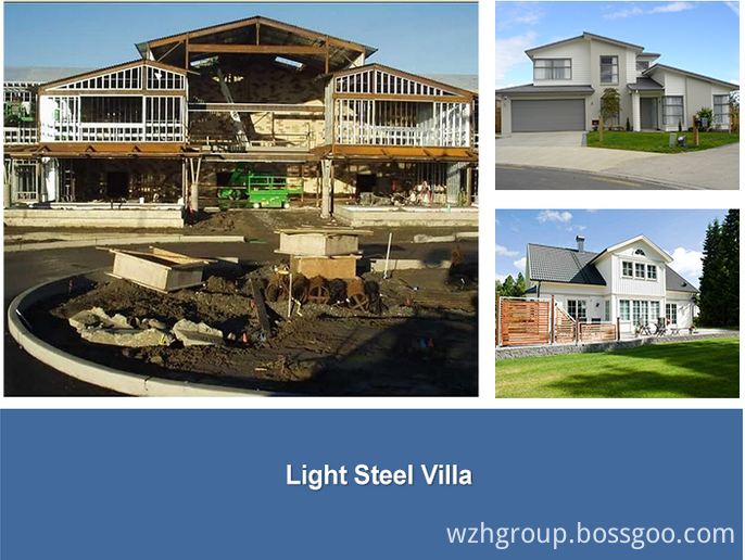 Differet solution of light steel frame villa