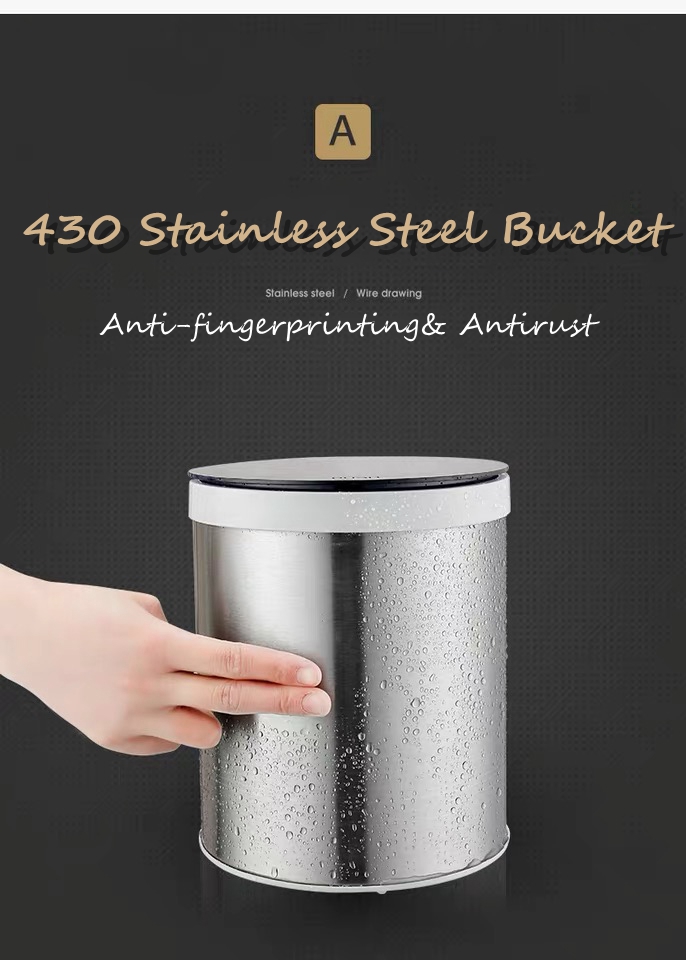 Matt Finish Stainless Steel Litter Can