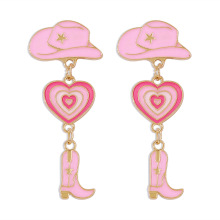 Heart Cowboy Boot Charms for Jewelry Making: Enamel Western Cowgirl Boot Hat Pendant Charm for Necklace, Bracelet, Earrings - DIY