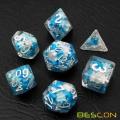 Набор многогранных игральных костей Bescon Snowflake, набор из 7 игральных костей Snowflake Poly RPG