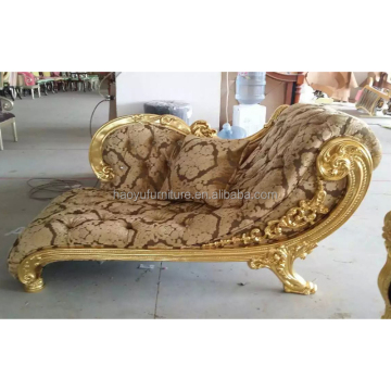 Black French Chaise Lounge Chair with Buttons