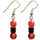 Hematite Earring With 925 Red Silver Hook