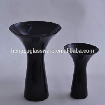 black trumpet glass vase