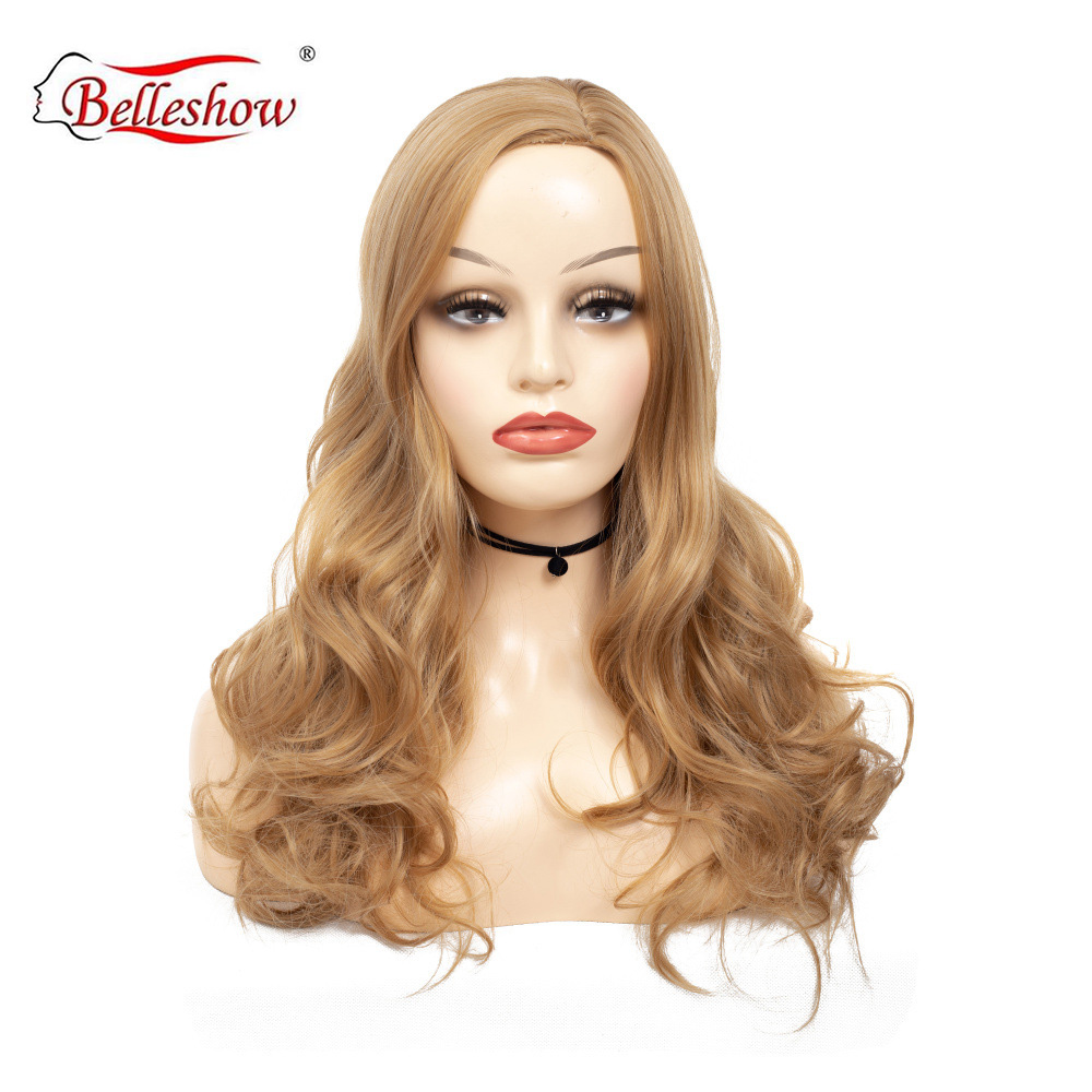 Hot sell wholesale women hair pick dye partial long roll lady head wig synthetic wig for young girl wigs