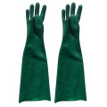 Guantes verdes de 65cm con acabado arena