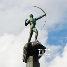 Custom outdoor life size bronze nude archer sculpture archery statue