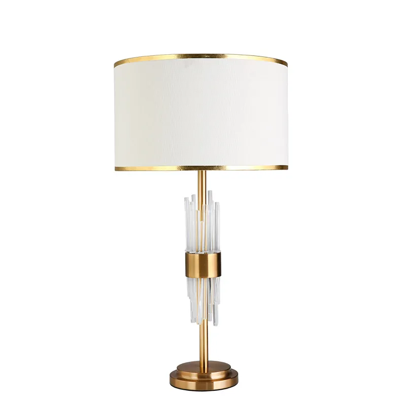 Contemporary LED Crystal Steel Table Lamp for Modern Bedrooms