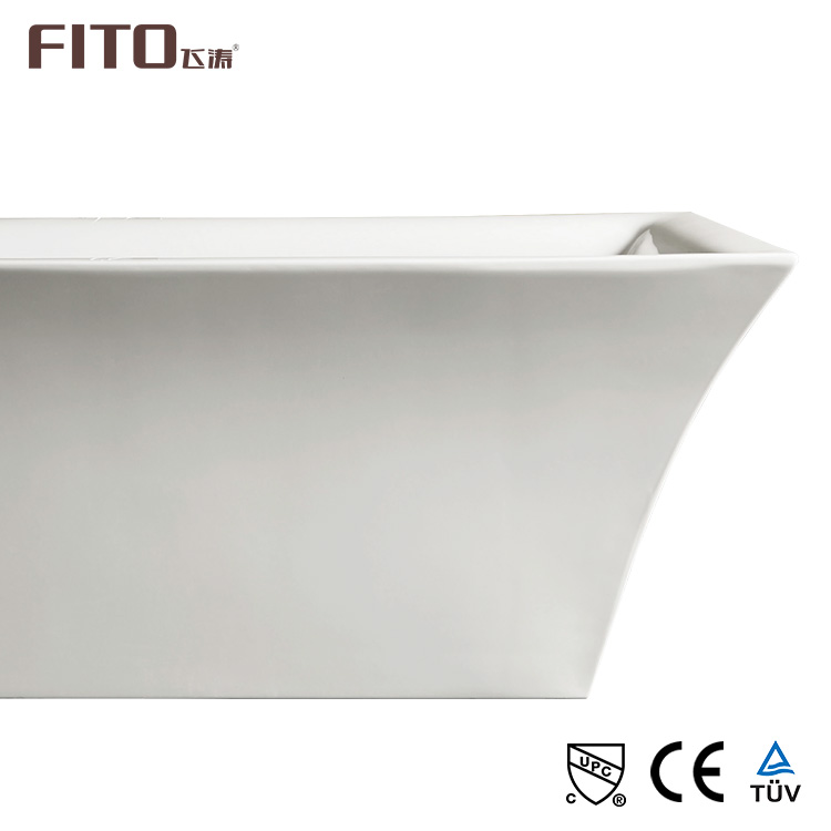 Hot Selling White Soaking Square Freestanding Acrylic Bathroom Bathtub