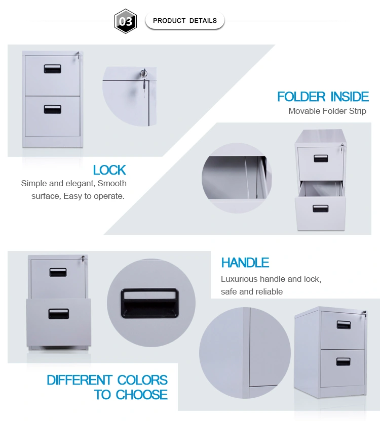 Mingxiu Knock Down Structure 2 Drawer Vertical Steel File Cabinet