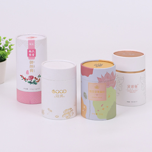 Latas de té envasado logotipo de tubo de papel de regalo