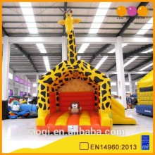 AOQI giraffe model inflatable combo bouncer with slide for sale