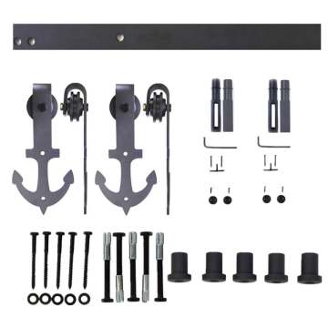 Rustic Carbon Steel Sliding Barn Door Hardware Kits