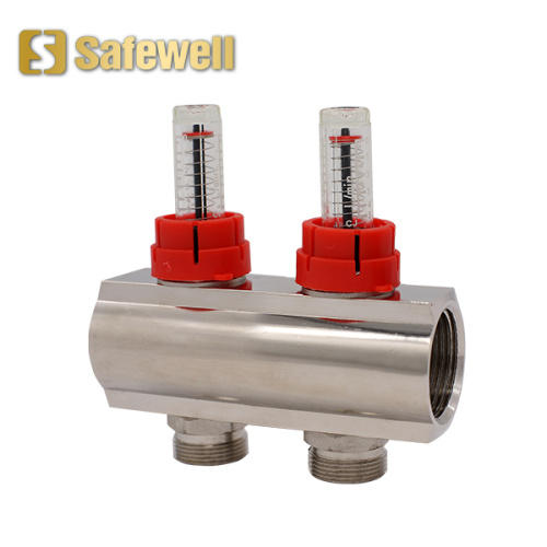 Brass Flow Manifold with Built-in Balancing Valve