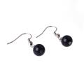 Onyx Noir Rond 8mm Boucles d&#39;Oreilles en Pierre Naturelle