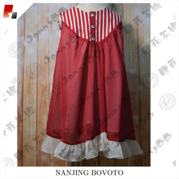 red stripe chiffon fabric little girl dress