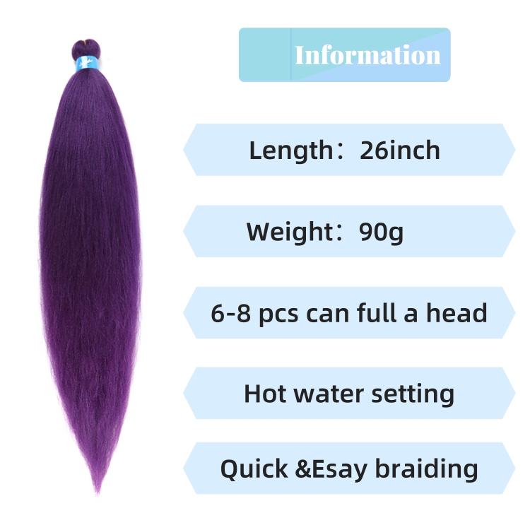 Wholesale 26inch 90g Braids Pre Stretched Hair Synthetic Hair Extensions African Braiding Hair Braids