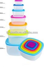 Rainbow Food Storage Set, 7pcs plastic food container, square storage box.